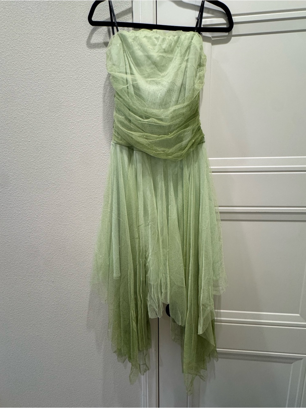 Windsor Mint Green Strapless Glitter Tulle Dress